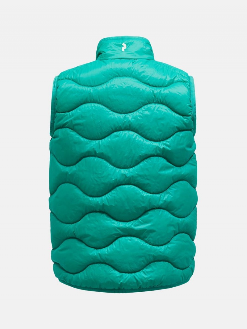 Peak Performance Helium Kids' Down Vest Green / Yellow | XWU81-585