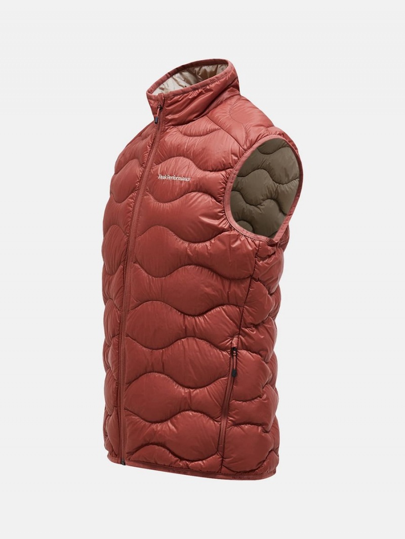 Peak Performance Helium Men's Down Vest Burgundy / Beige | UUV14-474