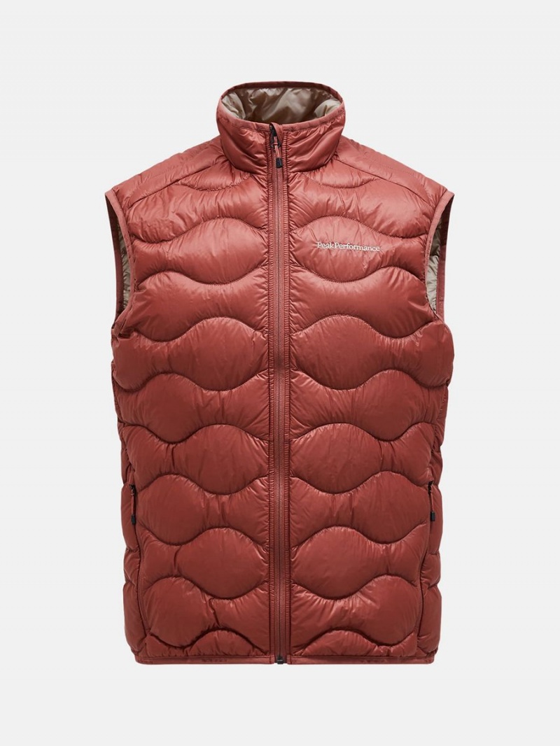 Peak Performance Helium Men\'s Down Vest Burgundy / Beige | UUV14-474