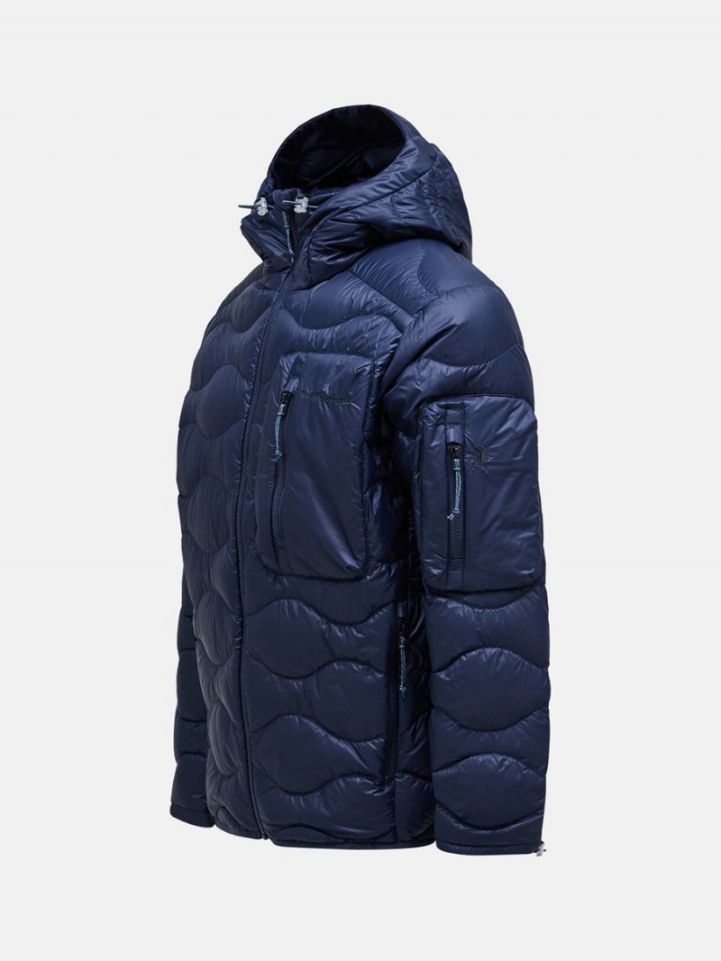 Peak Performance Helium Utility Hood Men's Down Jacket Navy | INA06-563