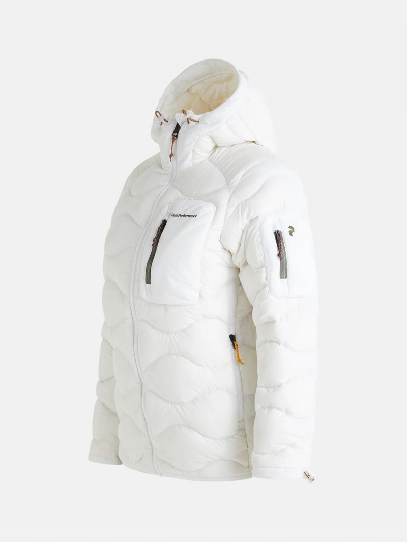 Peak Performance Helium Utility Hood Women's Down Jacket White / Green | TSN10-372