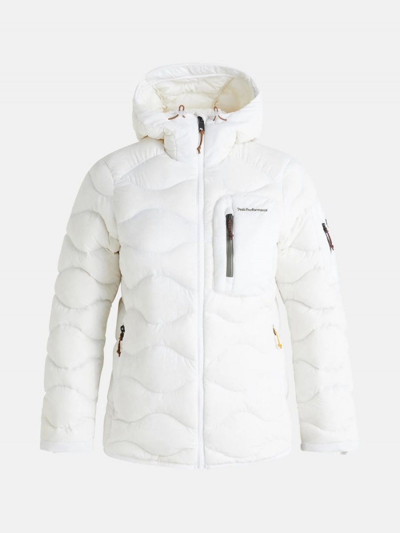 Peak Performance Helium Utility Hood Women\'s Down Jacket White / Green | TSN10-372