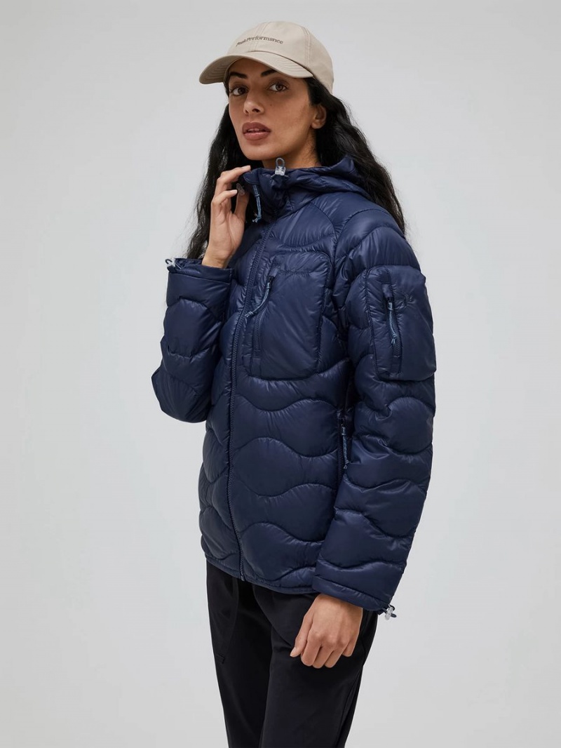 Peak Performance Helium Utility Hood Women's Down Jacket Navy | ZXO32-290