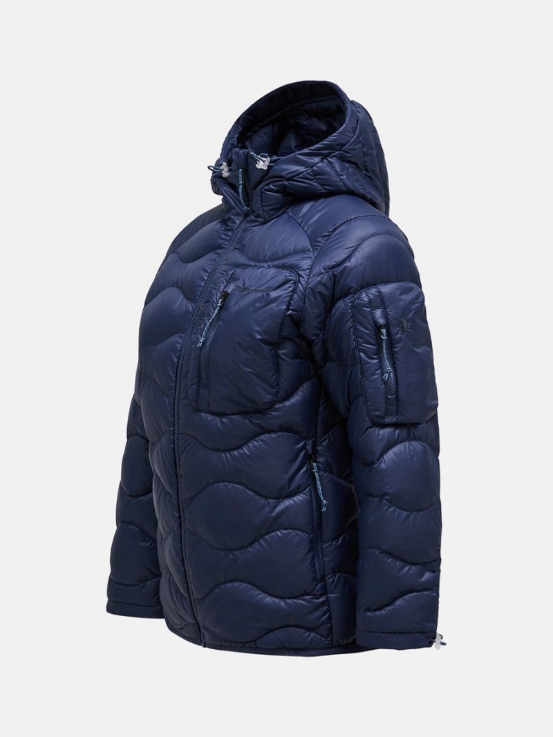 Peak Performance Helium Utility Hood Women's Down Jacket Navy | ZXO32-290