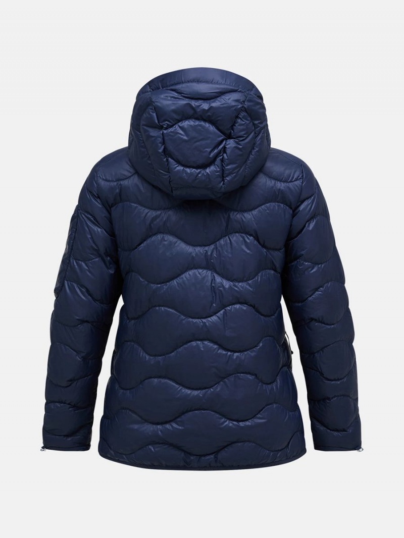 Peak Performance Helium Utility Hood Women's Down Jacket Navy | ZXO32-290