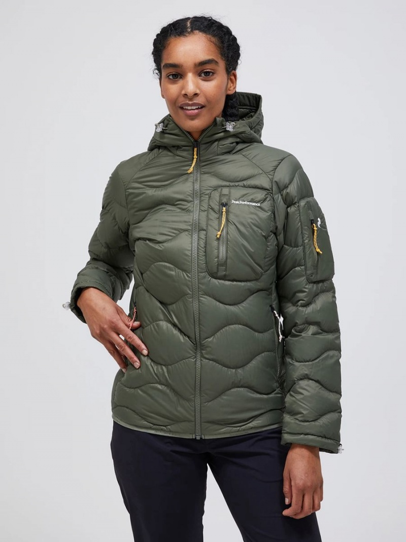 Peak Performance Helium Utility Hood Women's Down Jacket Green | AAQ54-928