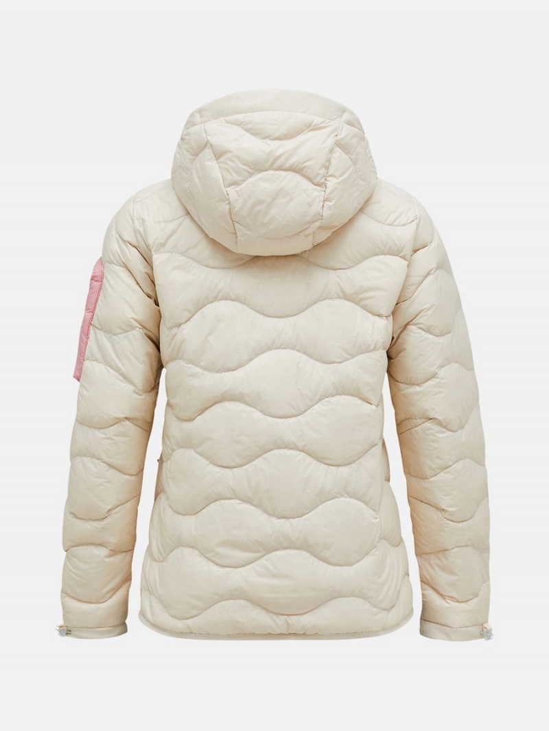 Peak Performance Helium Utility Hood Women's Down Jacket Beige / Pink | DEN83-180