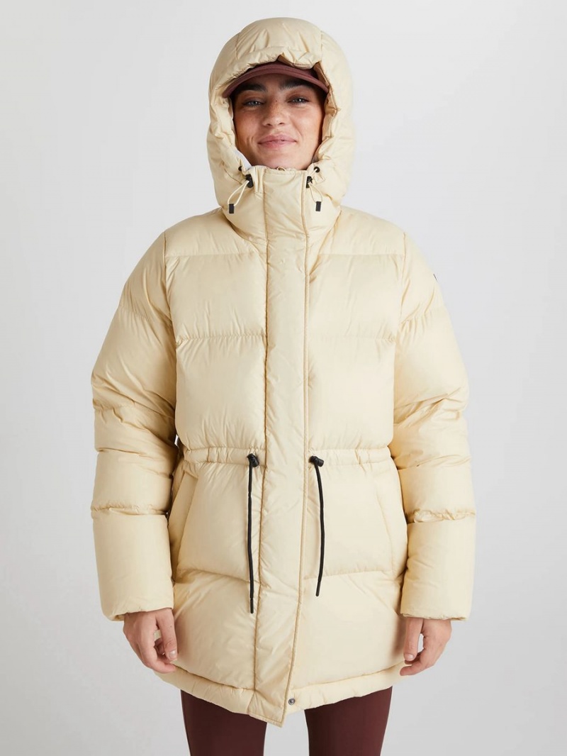 Peak Performance Hood Parka Women's Down Jacket Yellow | GLE15-274