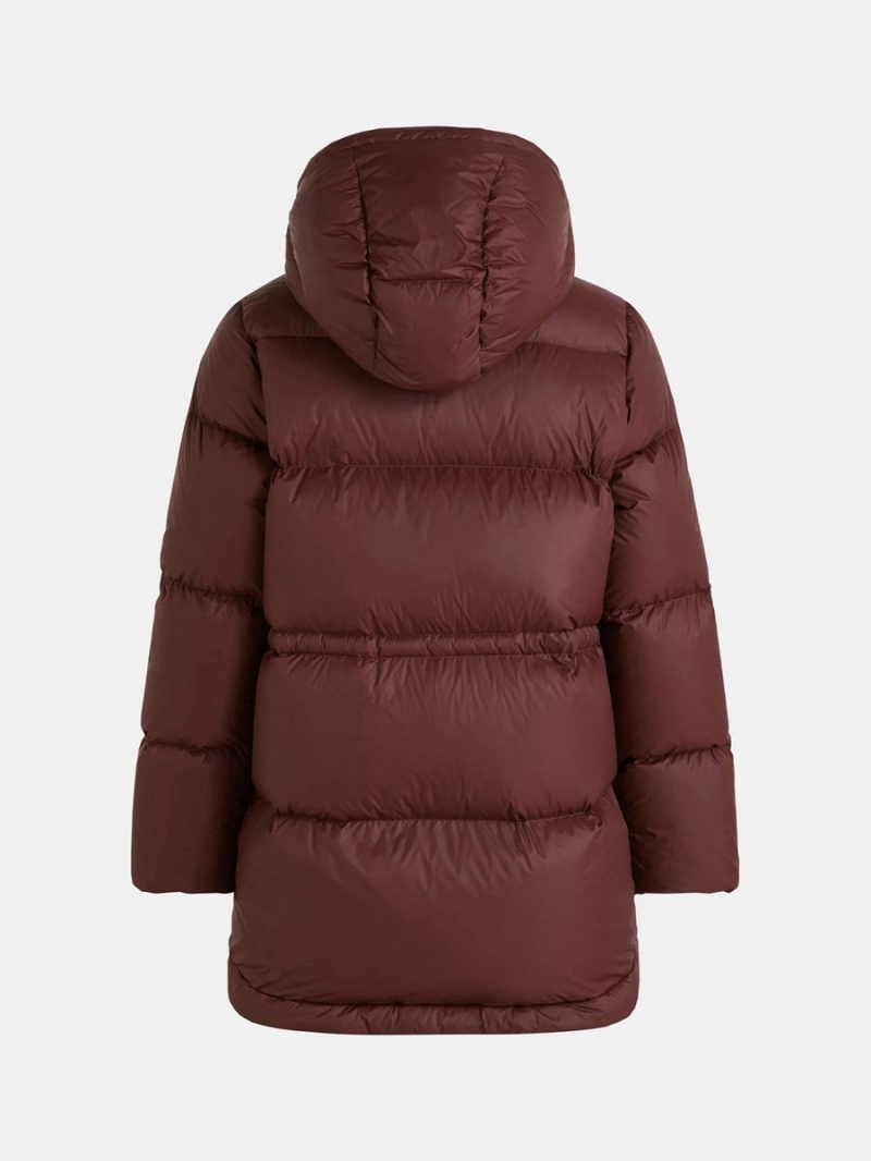 Peak Performance Hood Parka Women's Down Jacket Burgundy | OOM68-286