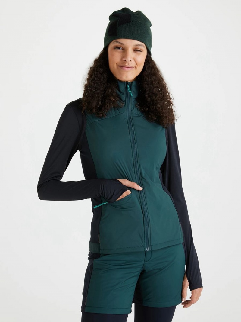 Peak Performance Insulated Women's Wind Vest Green / Black | ONR11-122