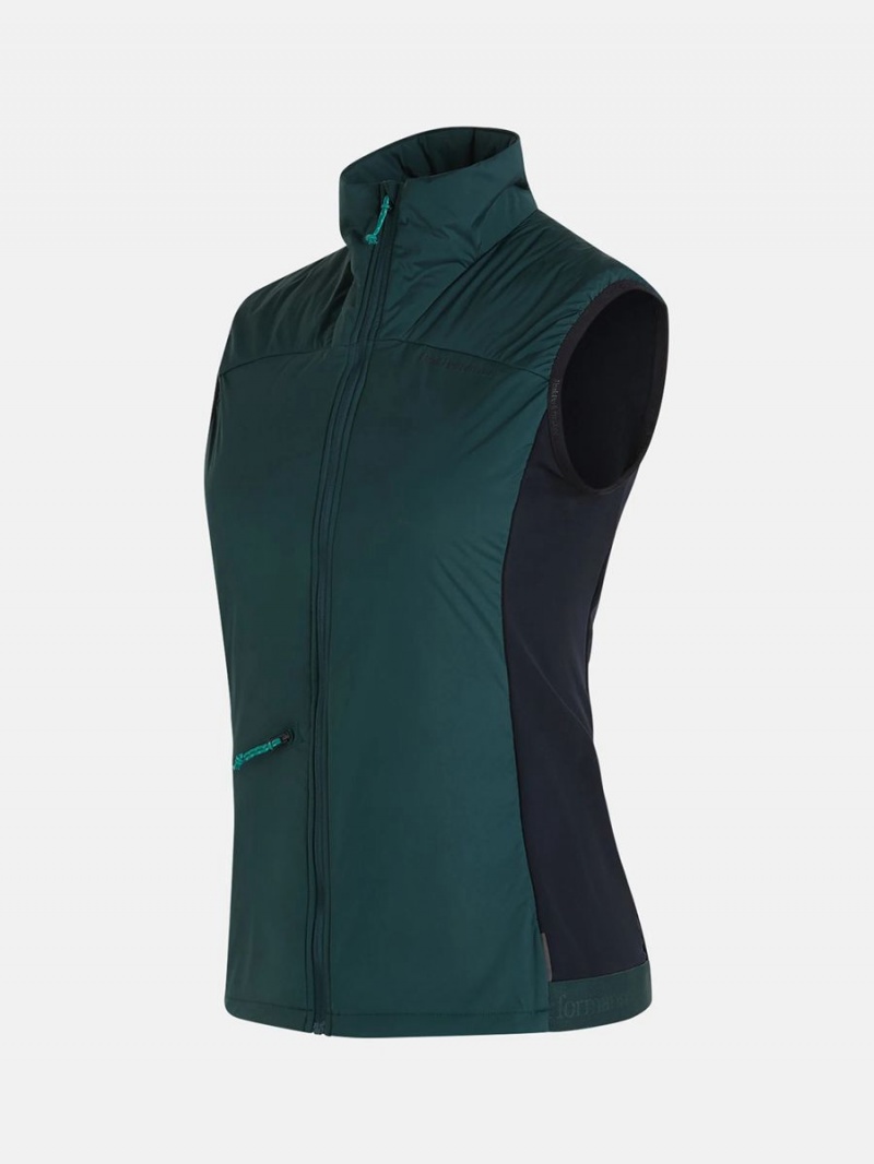 Peak Performance Insulated Women's Wind Vest Green / Black | ONR11-122