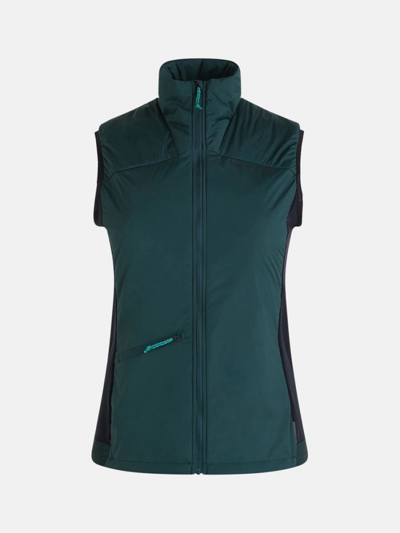 Peak Performance Insulated Women\'s Wind Vest Green / Black | ONR11-122