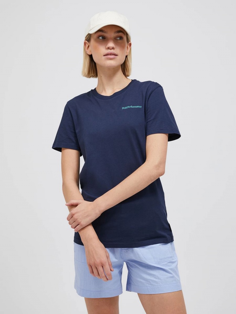 Peak Performance Kristofer Turdell x PP Women's T-Shirt Navy | ISD55-402