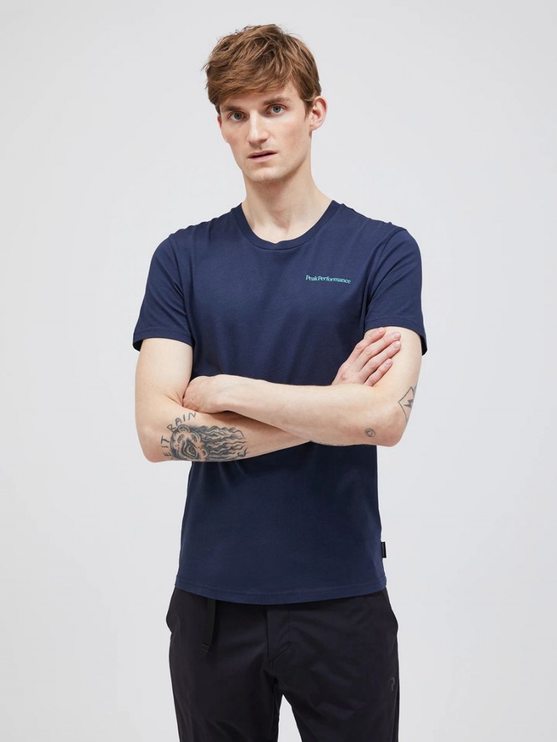 Peak Performance Kristofer Turdell x PP Men's T-Shirt Navy | NYR85-208