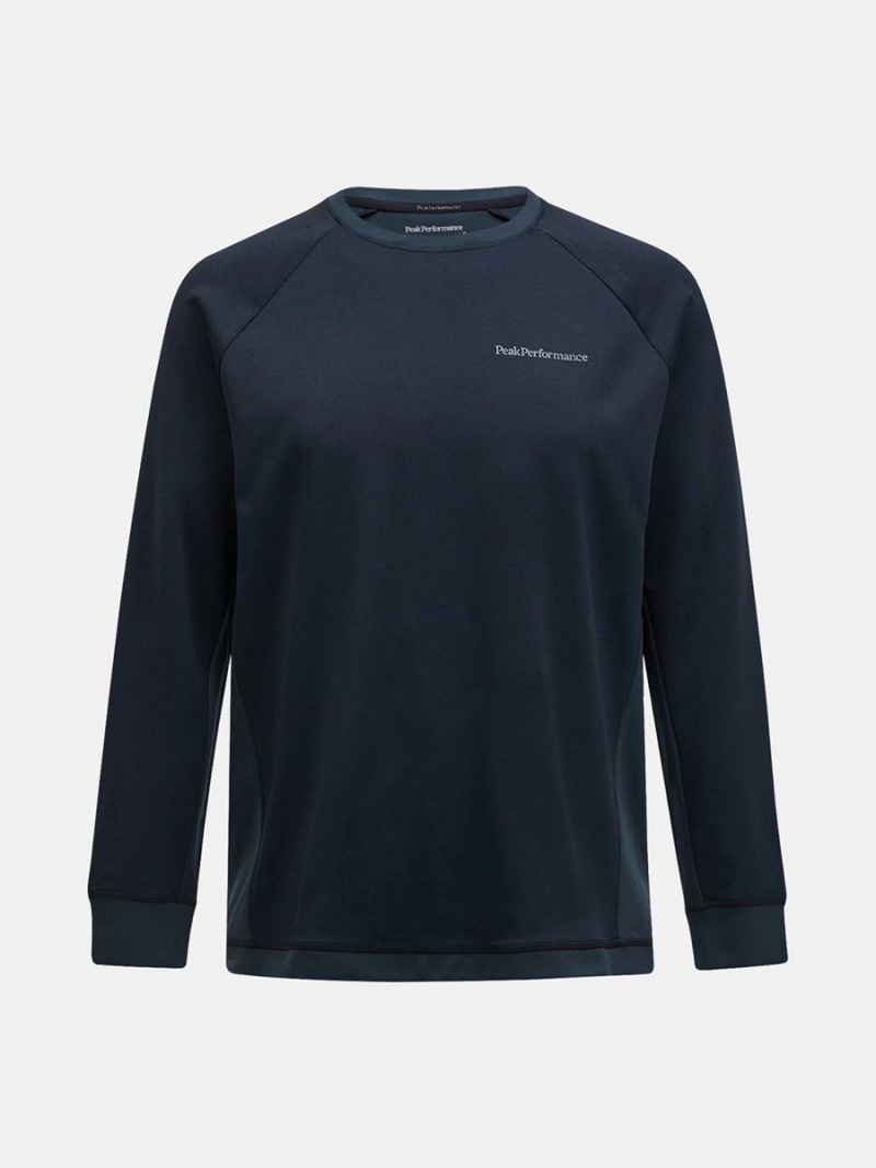 Peak Performance Light Crew Men's Sweatshirt Black | PGJ57-168