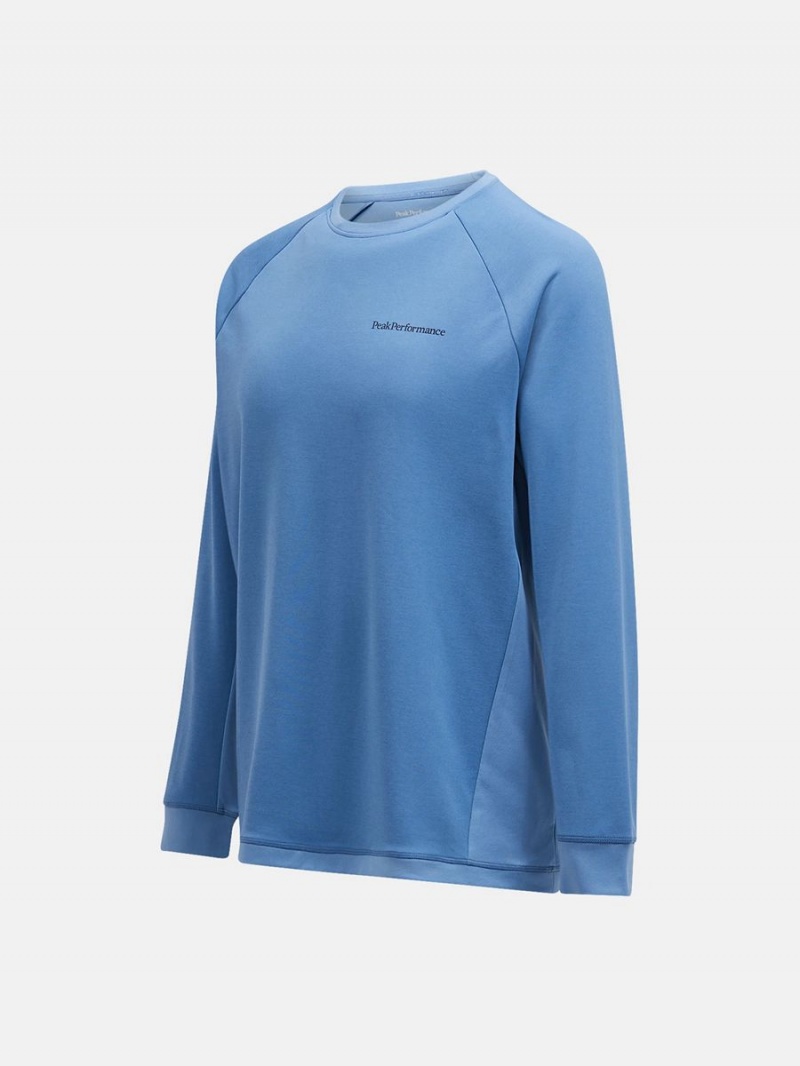 Peak Performance Light Crew Men's Sweatshirt Blue | XAL81-791