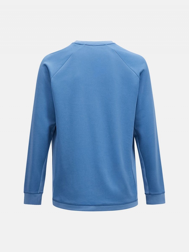 Peak Performance Light Crew Men's Sweatshirt Blue | XAL81-791