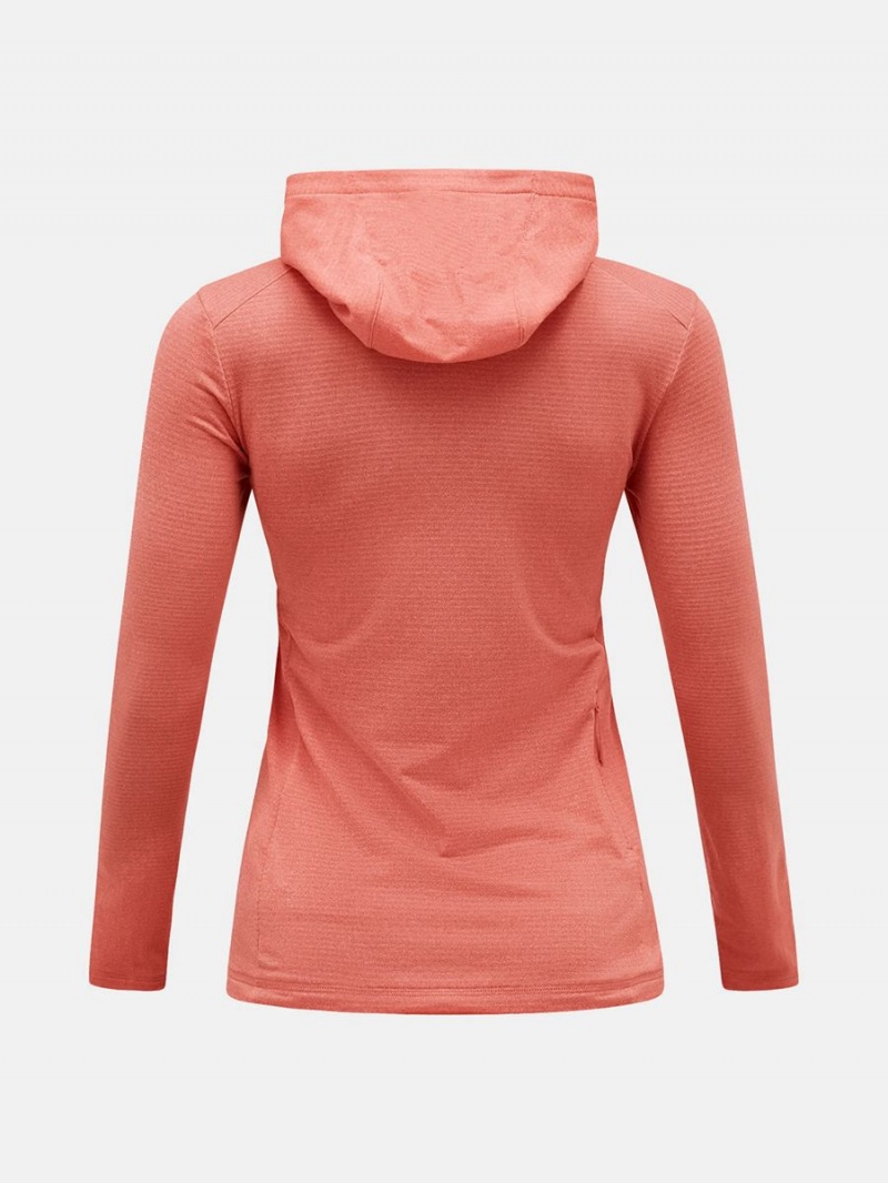 Peak Performance Light Hooded Fleece Half Zip Women's Sweatshirt Pink / Pink | LTE55-748