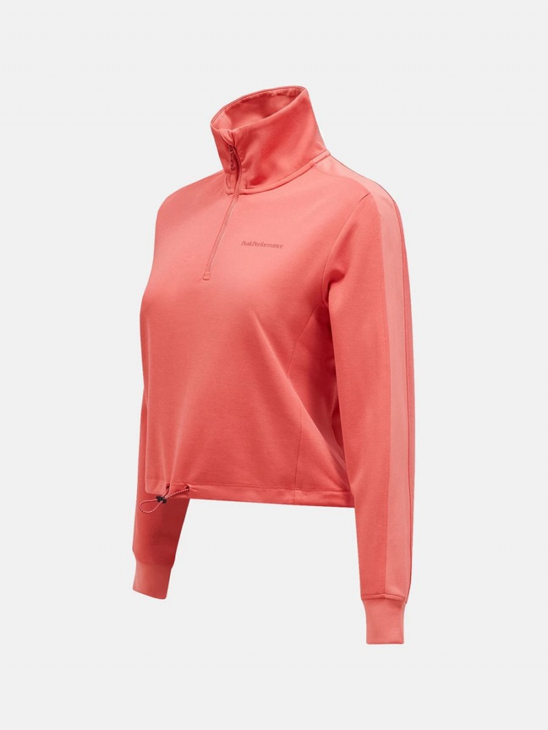 Peak Performance Light T-Neck Women's Top Pink | ILE60-933