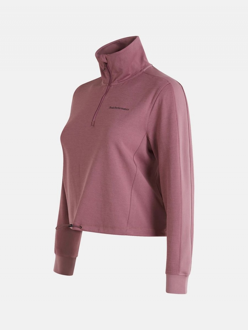 Peak Performance Light T-Neck Women's Top Pink | LTF65-830