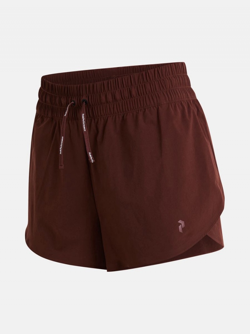 Peak Performance Light Women's Shorts Burgundy | POS79-498