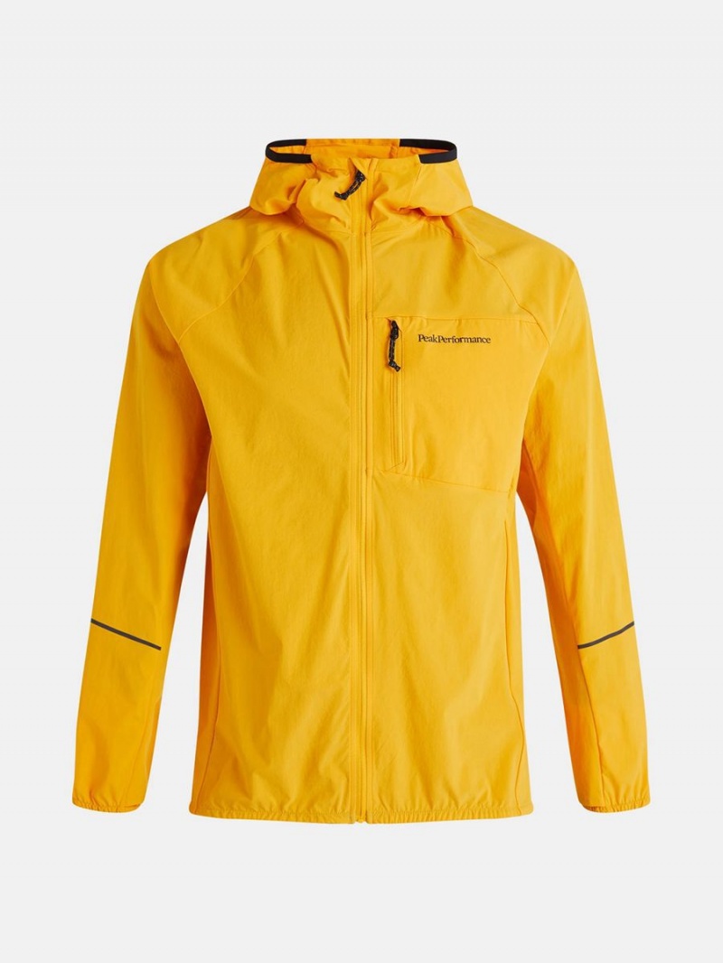 Peak Performance Light Woven Men\'s Wind Jacket Yellow | JNC79-862