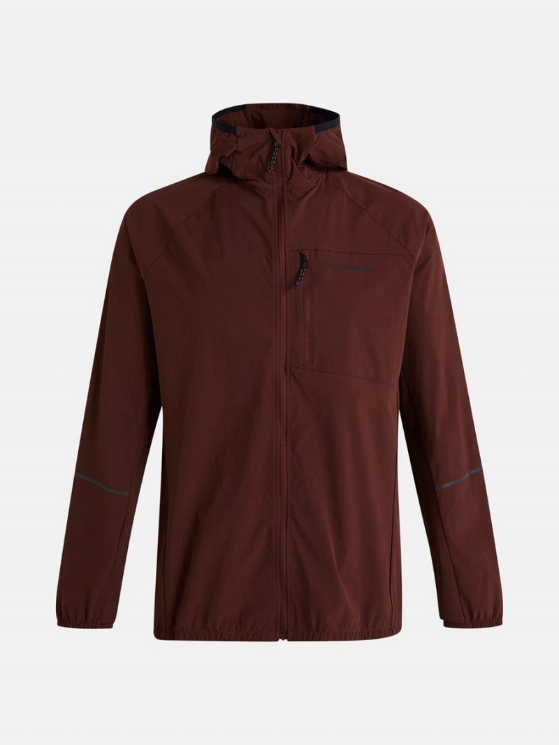 Peak Performance Light Woven Men's Wind Jacket Burgundy | XTI64-823