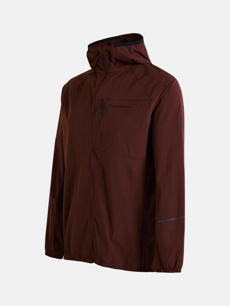 Peak Performance Light Woven Men's Wind Jacket Burgundy | XTI64-823