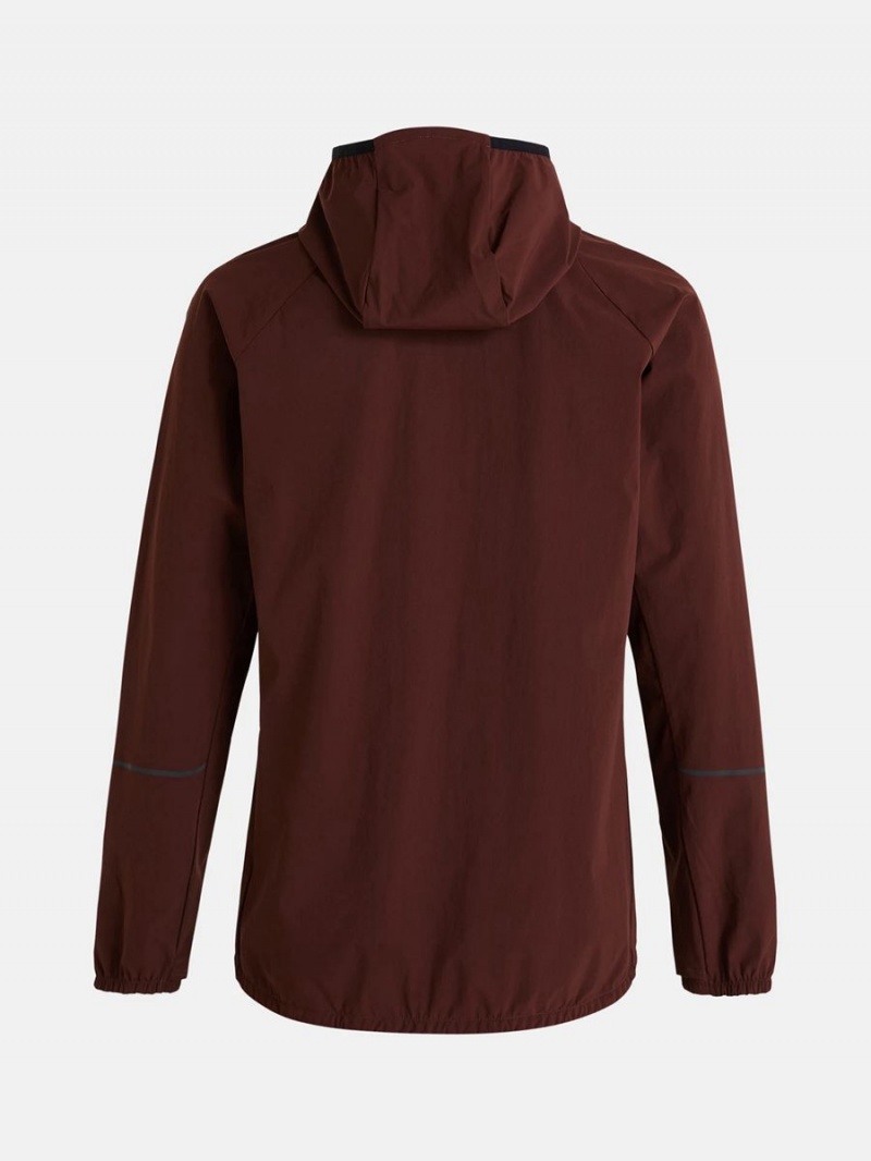 Peak Performance Light Woven Men's Wind Jacket Burgundy | XTI64-823