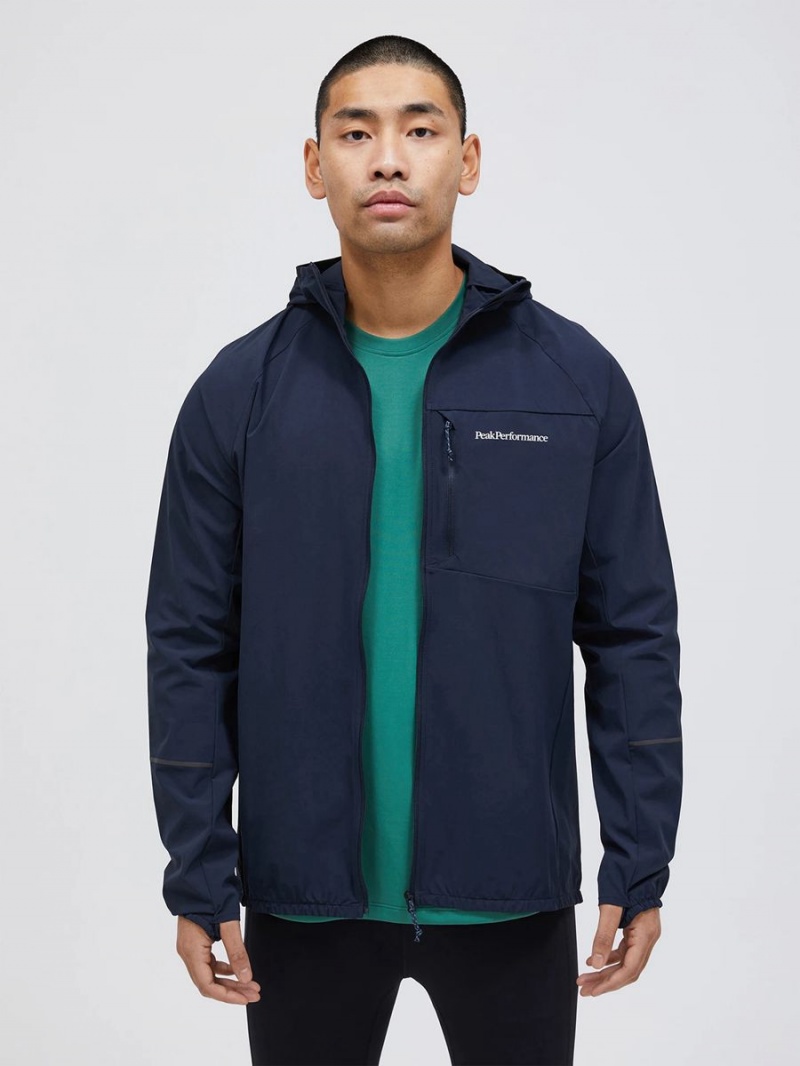 Peak Performance Light Woven Men's Wind Jacket Navy | YDF56-769