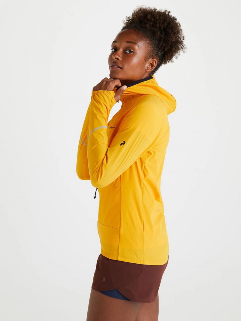 Peak Performance Light Woven Women's Wind Jacket Yellow | GMW86-549