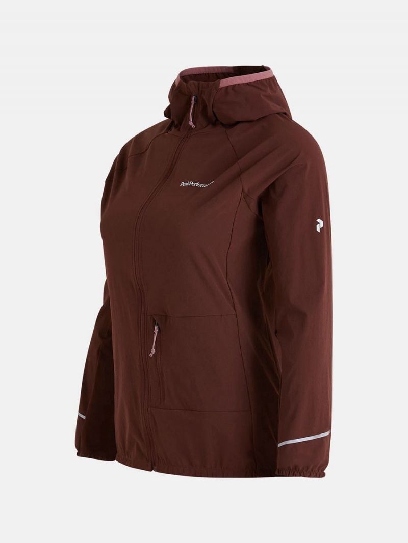 Peak Performance Light Woven Women's Wind Jacket Burgundy | EUZ92-556