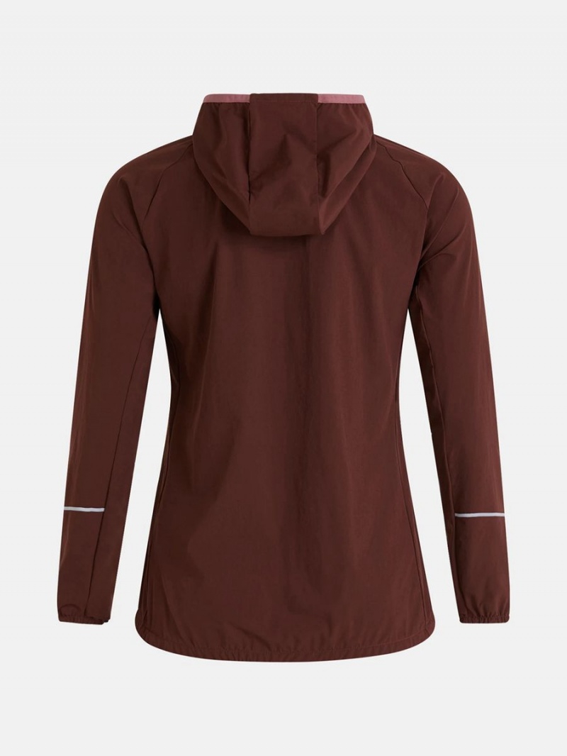 Peak Performance Light Woven Women's Wind Jacket Burgundy | EUZ92-556