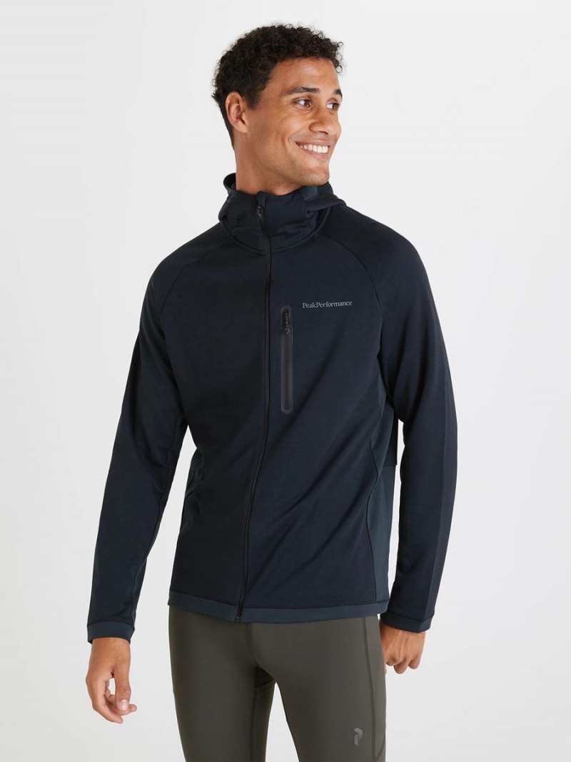 Peak Performance Light Zip Hood Men's Jacket Black | GYA68-248