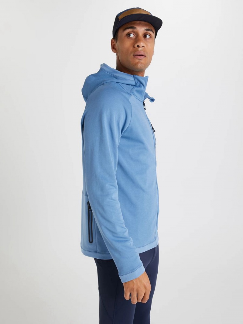 Peak Performance Light Zip Hood Men's Jacket Blue | SIF95-723