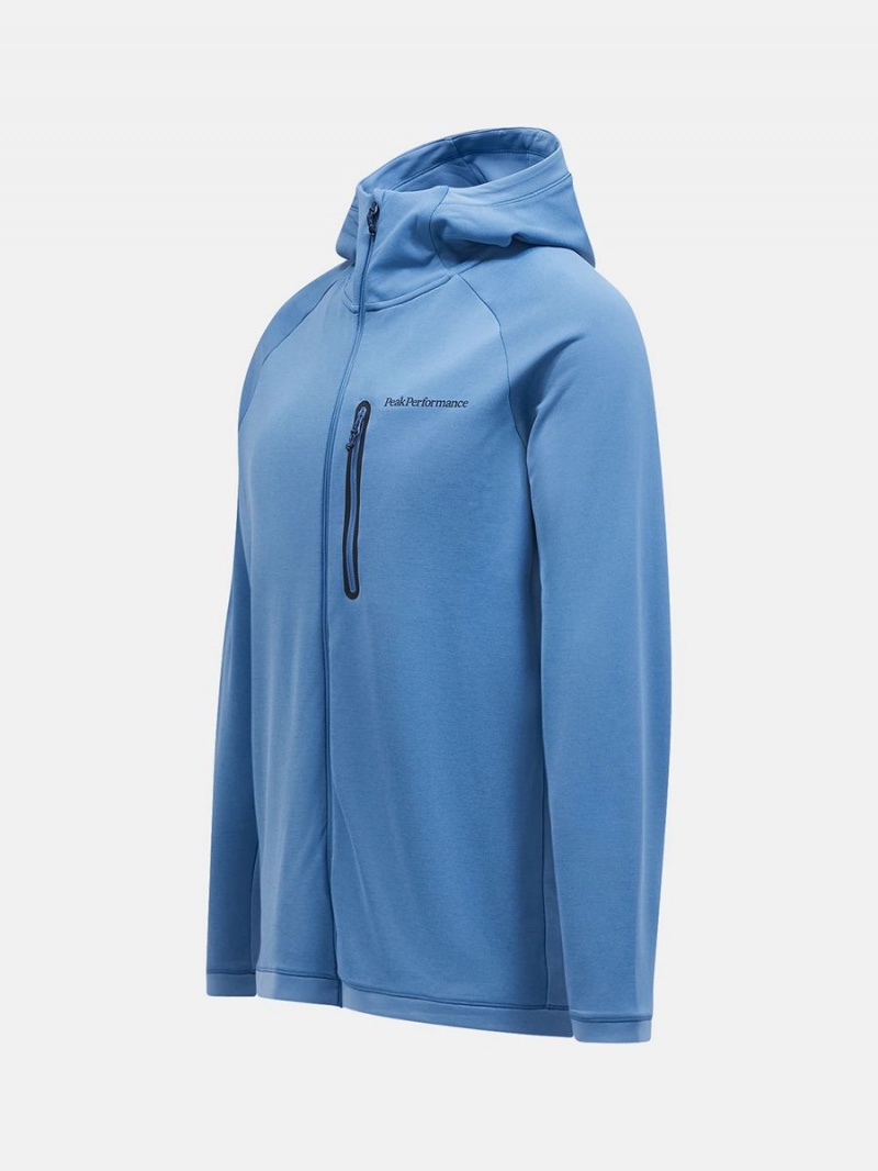 Peak Performance Light Zip Hood Men's Jacket Blue | SIF95-723