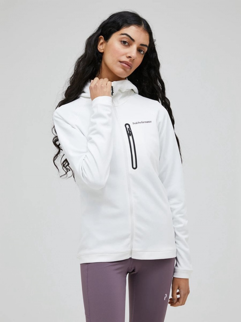 Peak Performance Light Zip Hood Women's Jacket White | HRM97-797