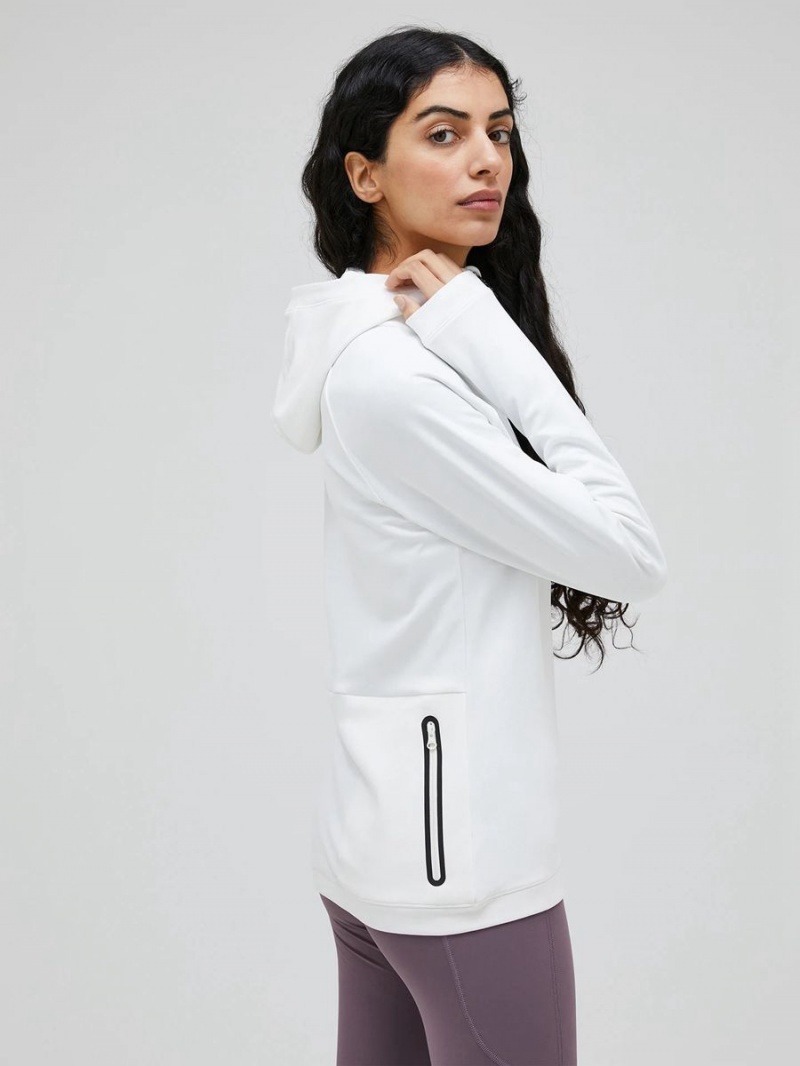 Peak Performance Light Zip Hood Women's Jacket White | HRM97-797