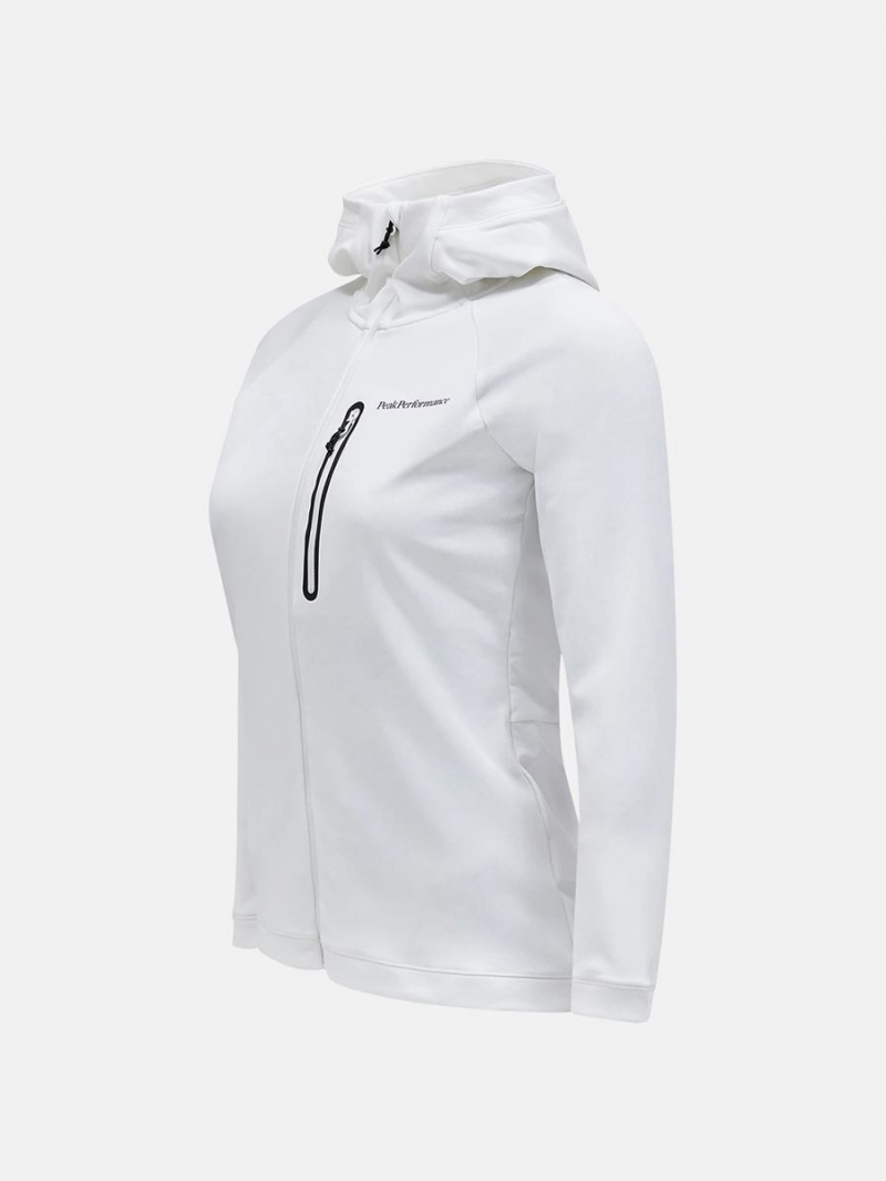 Peak Performance Light Zip Hood Women's Jacket White | HRM97-797