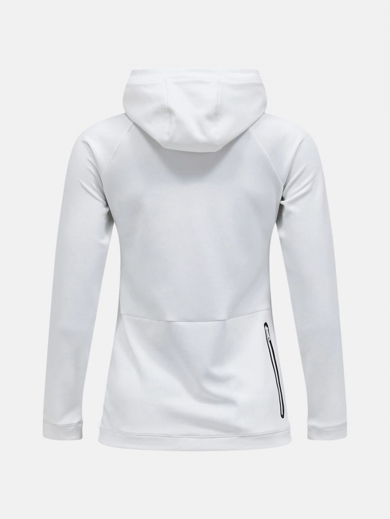 Peak Performance Light Zip Hood Women's Jacket White | HRM97-797