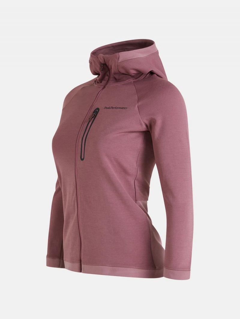 Peak Performance Light Zip Hood Women's Jacket Pink | RRU34-487