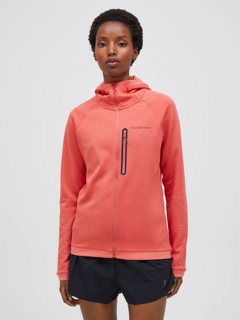 Peak Performance Light Zip Hood Women's Jacket Pink | WNE96-007