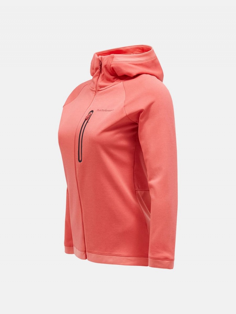 Peak Performance Light Zip Hood Women's Jacket Pink | WNE96-007