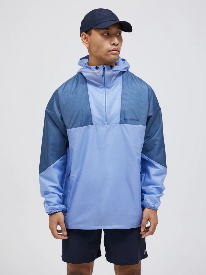 Peak Performance Lightweight Men's Wind Jacket Blue / Blue | QJG16-270