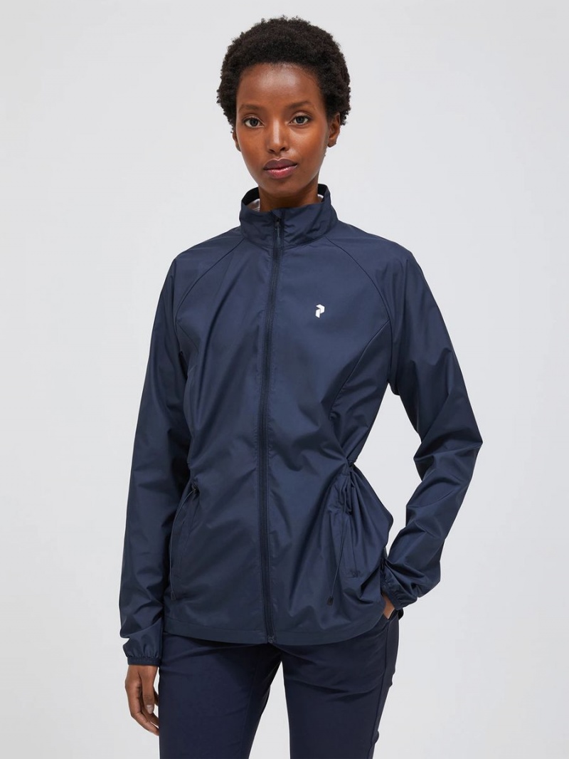 Peak Performance Lightweight Women's Wind Jacket Navy | VIX83-729