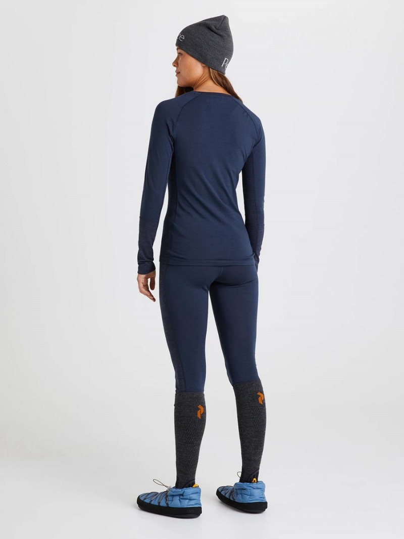 Peak Performance Magic Crew Women's Top Navy / Navy | QIZ59-350