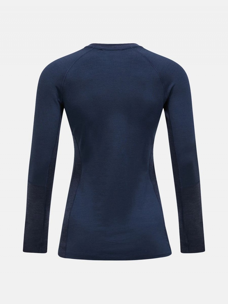 Peak Performance Magic Crew Women's Top Navy / Navy | QIZ59-350