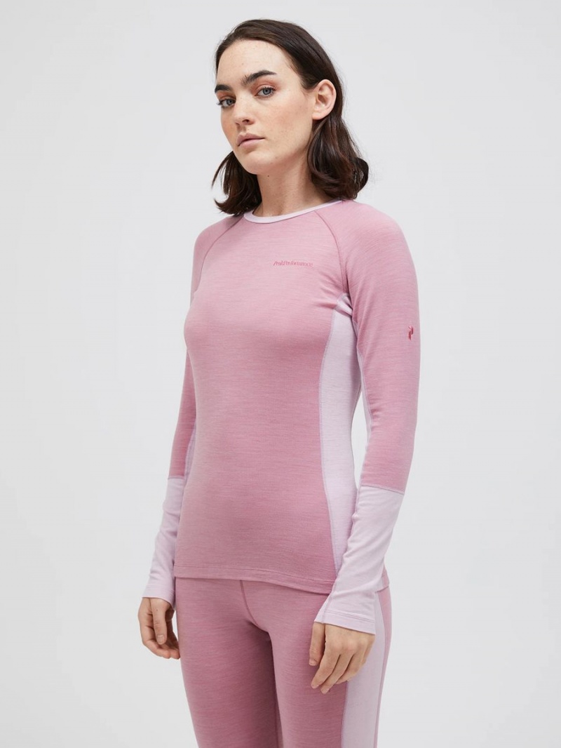 Peak Performance Magic Crew Women's Top Pink / Pink | MYQ38-379