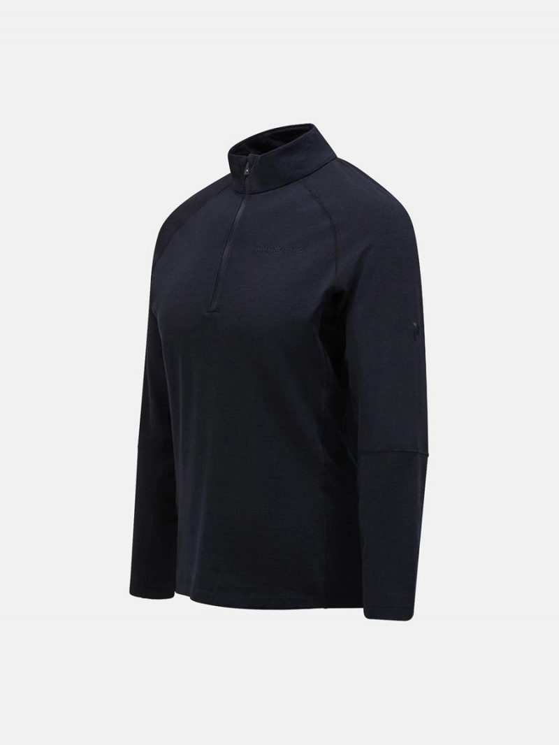 Peak Performance Magic Half Zip Men's Top Black / Black | QSF09-012