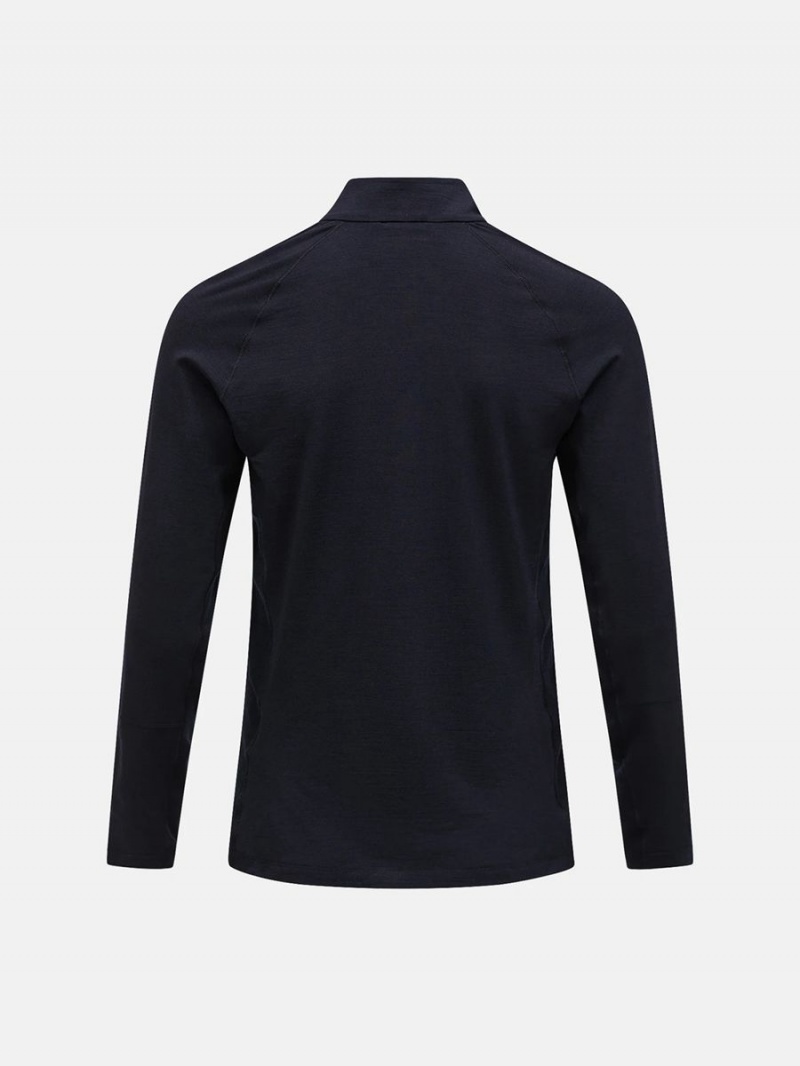 Peak Performance Magic Half Zip Men's Top Black / Black | QSF09-012